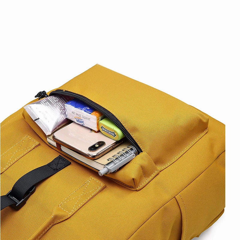 15" Yellow Color Rolltop School Laptop Backpack