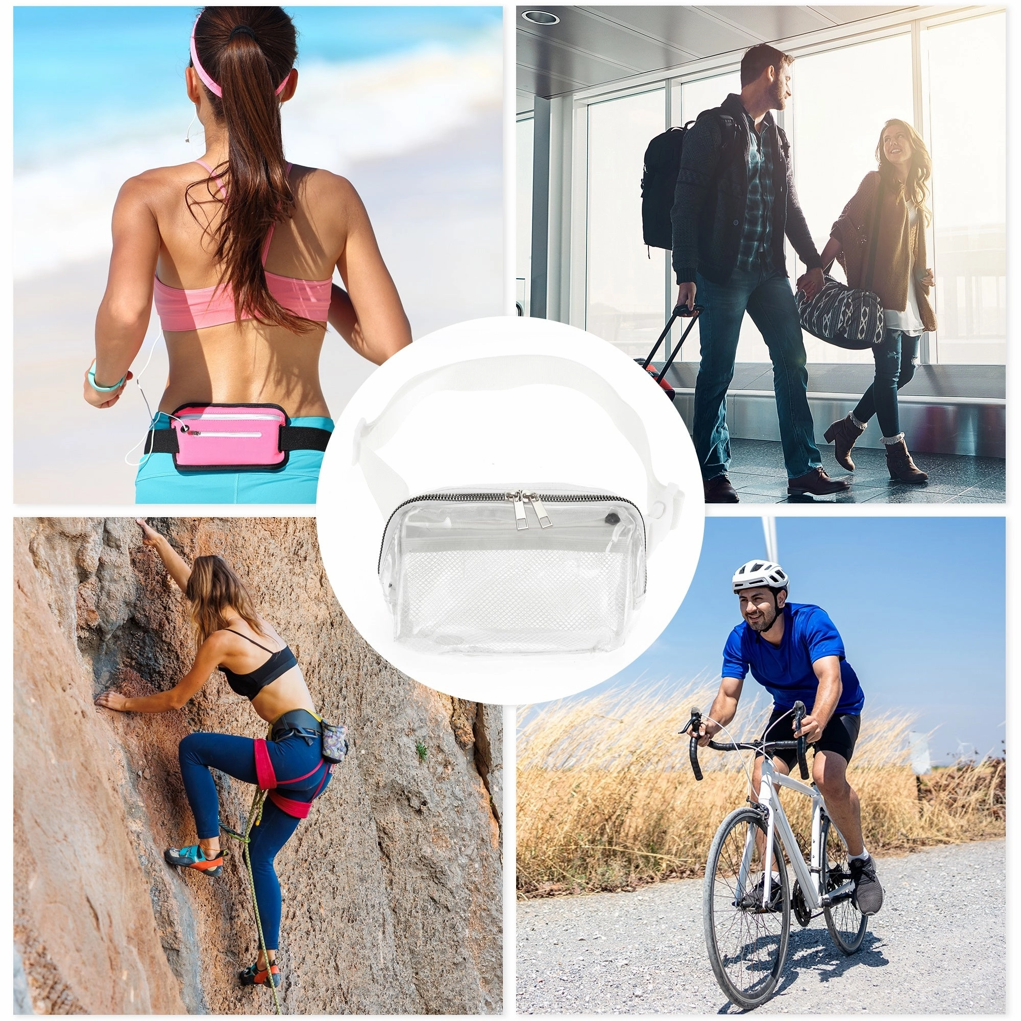 1 Pc Clear Style Running Waist Pack for Hiking Gym