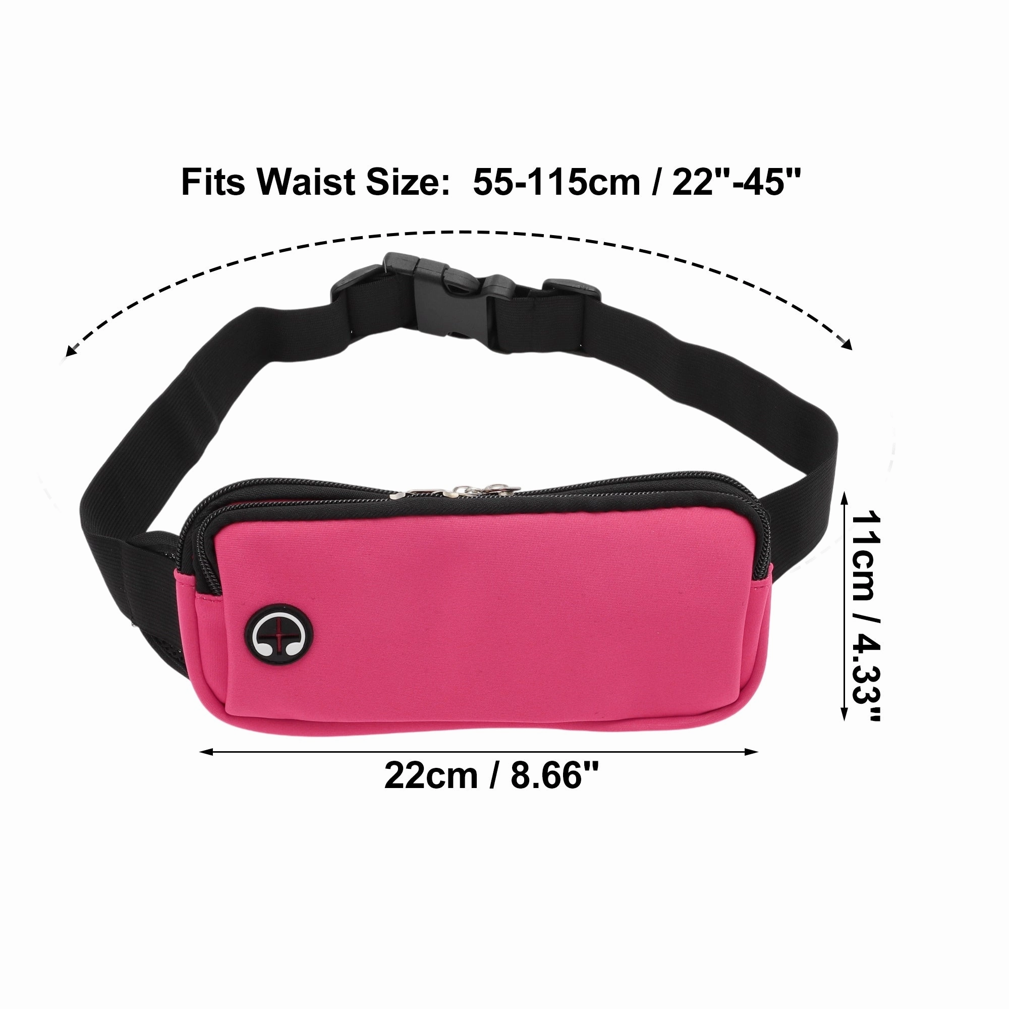 1 Pc Durable Zipper Running Waist Pack for Hiking Gym