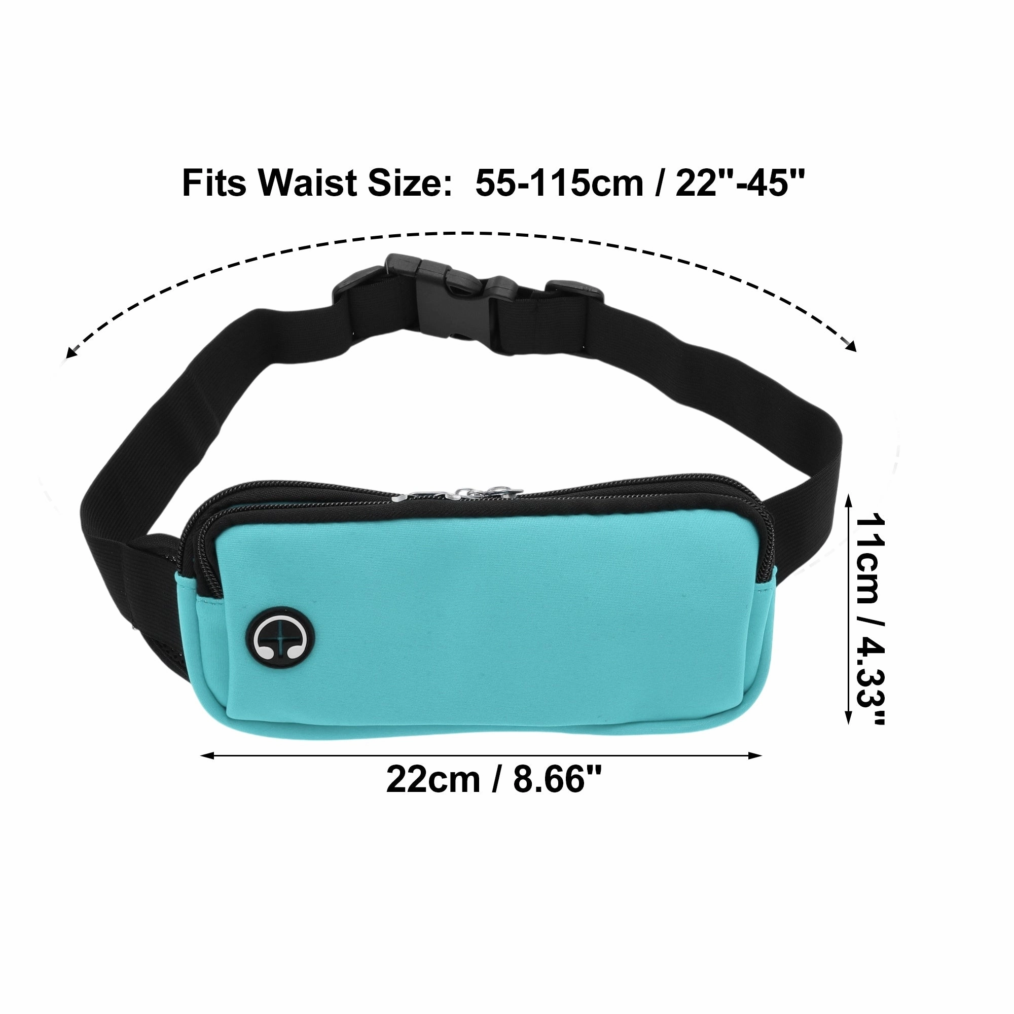 1 Pc Durable Zipper Running Waist Pack for Hiking Gym