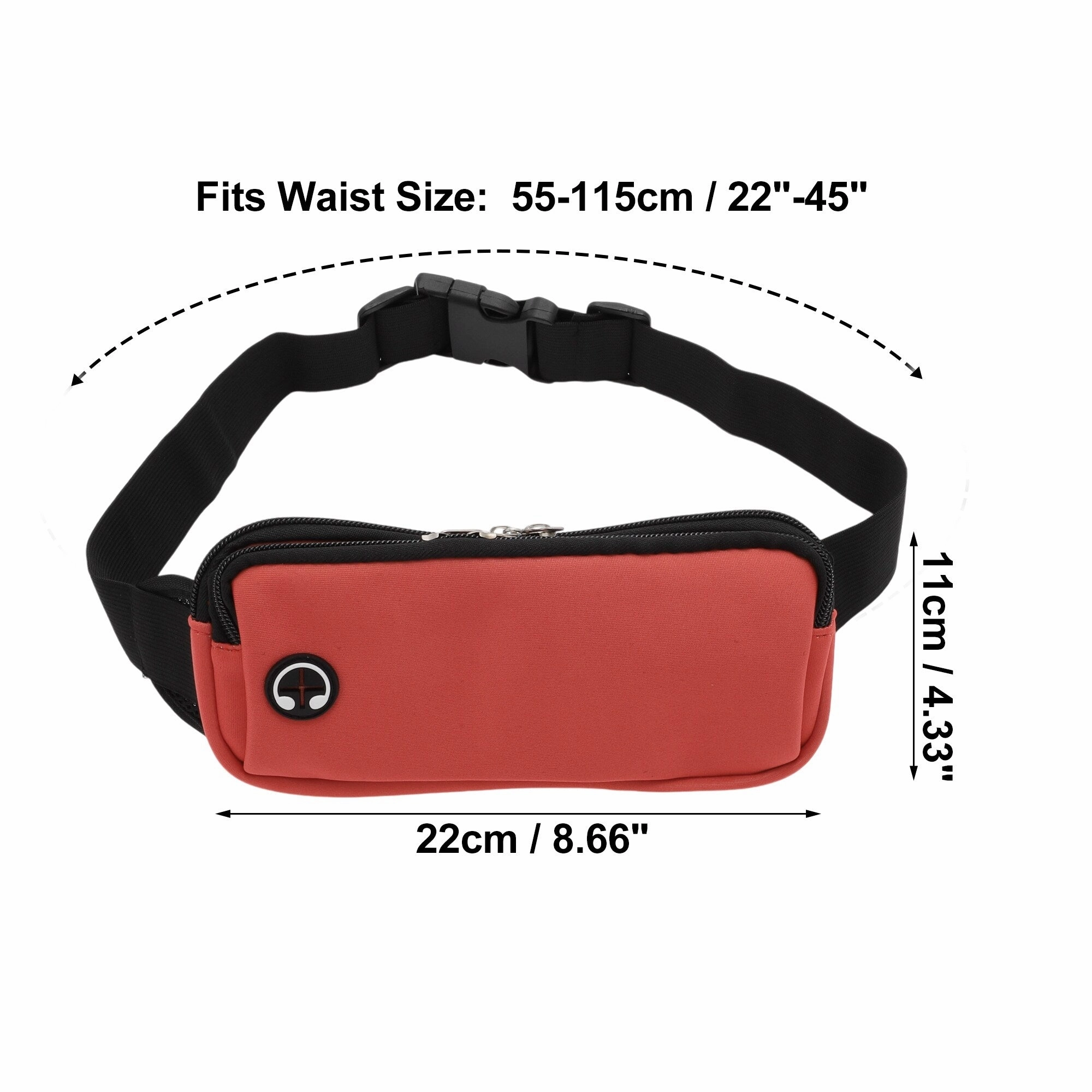 1 Pc Durable Zipper Running Waist Pack for Hiking Gym