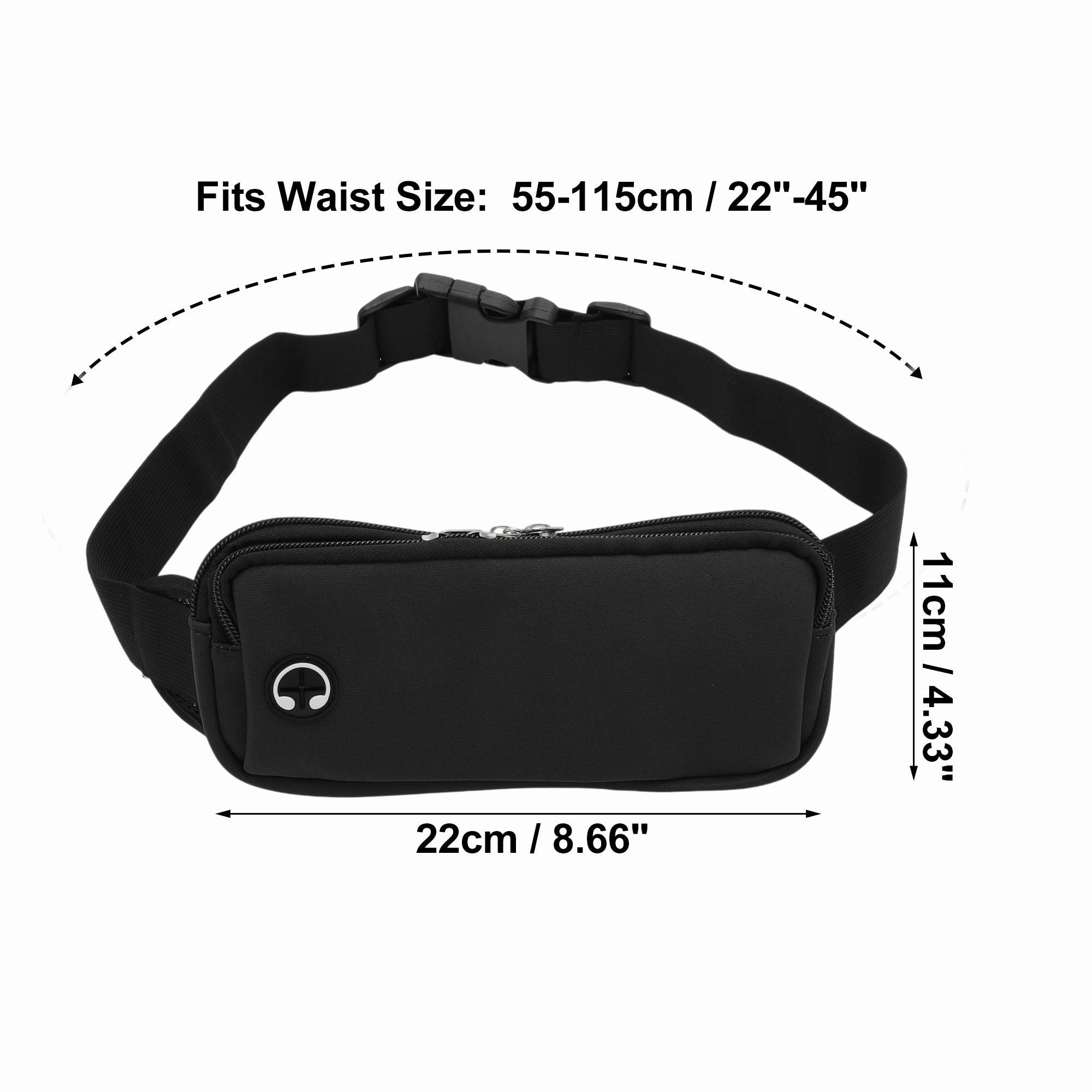1 Pc Durable Zipper Running Waist Pack for Hiking Gym