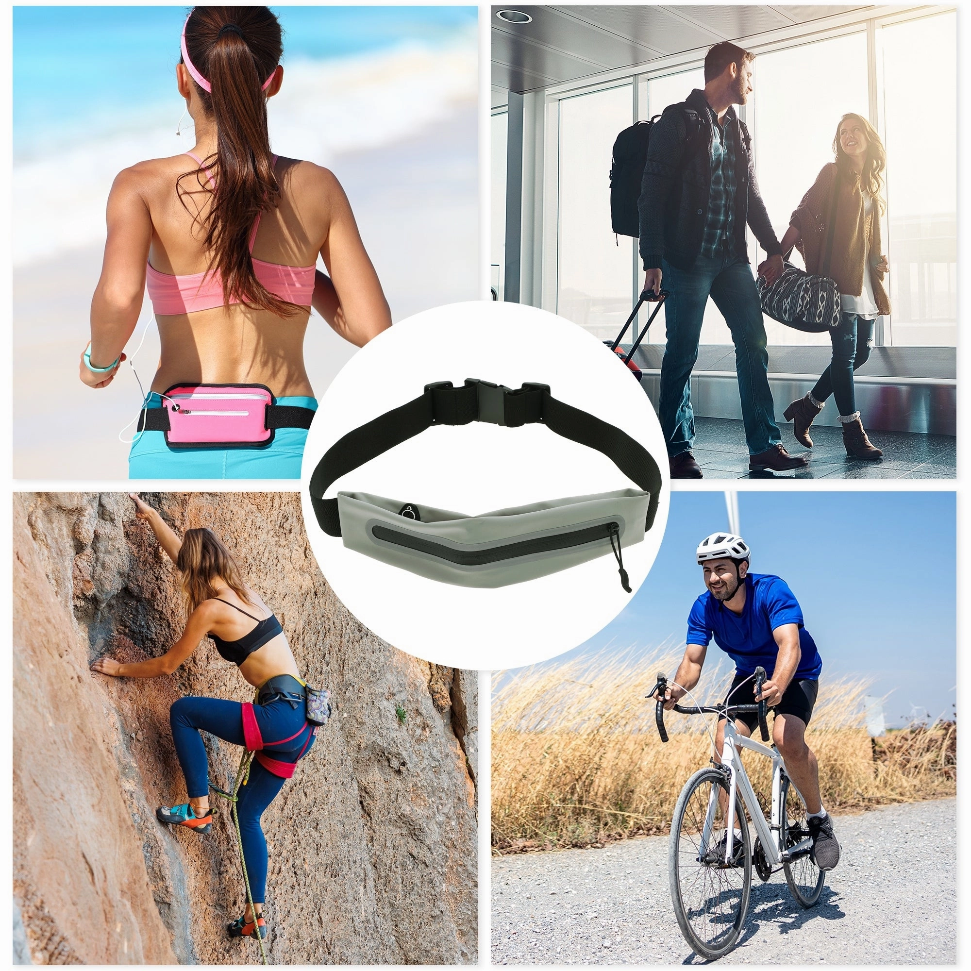 1 Pc Single Pocket Running Waist Pack for Hiking Gym