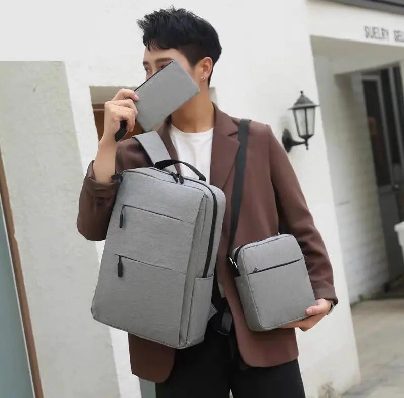 3Pcs Sets Men & Women Waterproof Backpack Without USB Port 4105
