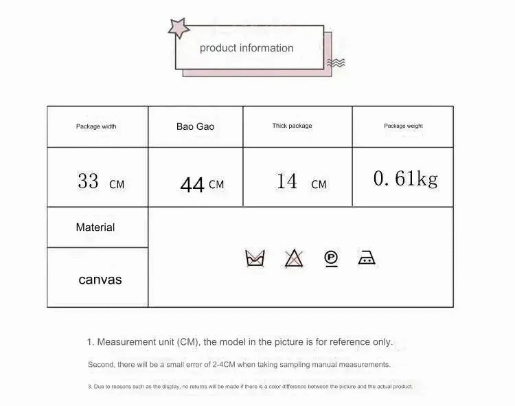 5 pcs Bunny Bag Travel Multifunctional Large Capacity Canvas Bag 978
