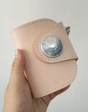 [On Sale] Handmade Mens Leather Biker Chain Wallets Cool Small Biker Wallet with Chains