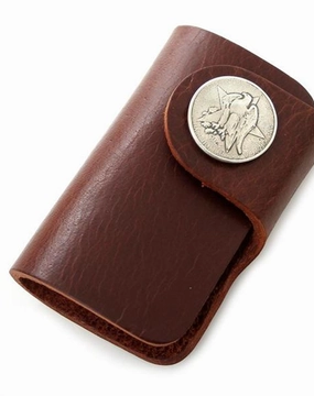 [On Sale] Handmade Mens Leather Biker Key Wallets Cool Small Key Wallets Key Holder