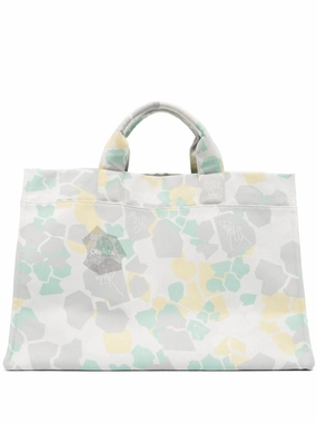 Abstract-Print Cotton Tote Bag