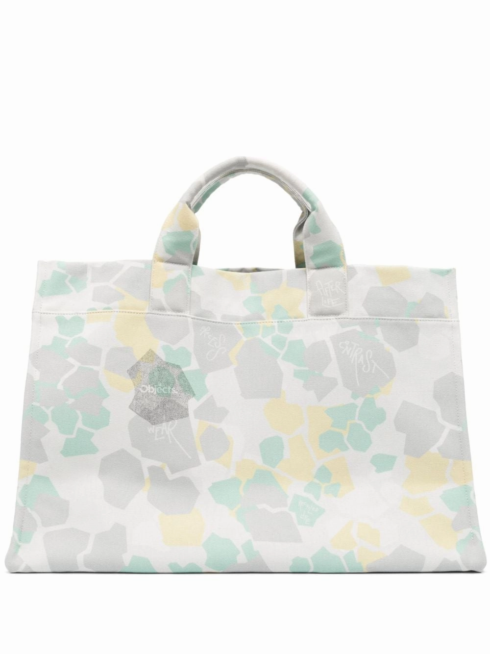 Abstract-Print Cotton Tote Bag