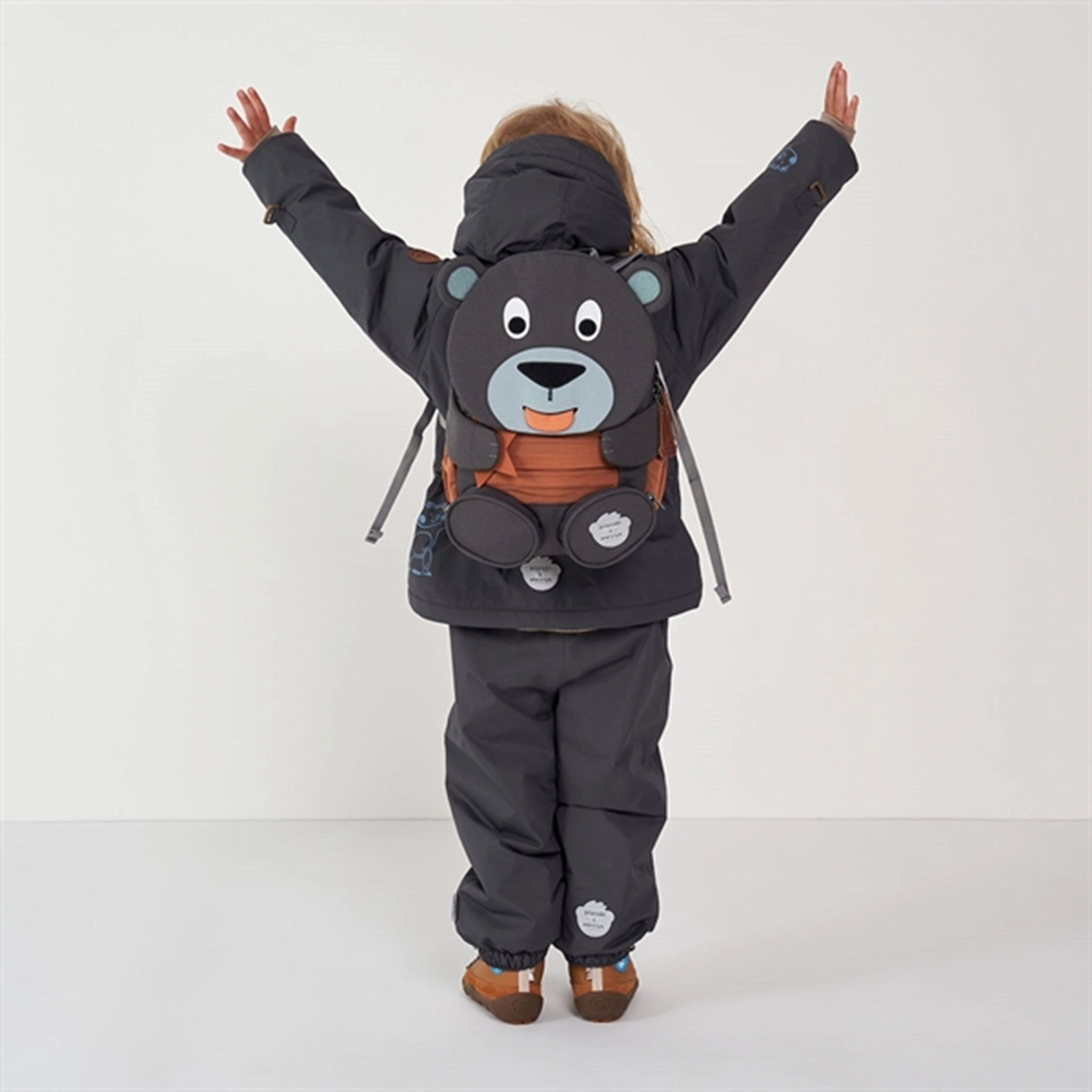 Affenzahn x MINI A TURE Kindergarten Backpack Large Friend Bear Forged Iron Blue