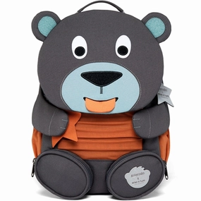 Affenzahn x MINI A TURE Kindergarten Backpack Large Friend Bear Forged Iron Blue