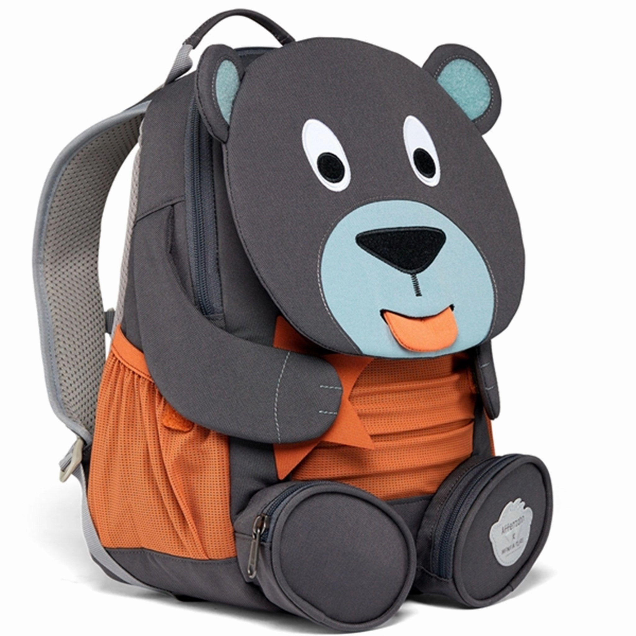 Affenzahn x MINI A TURE Kindergarten Backpack Large Friend Bear Forged Iron Blue