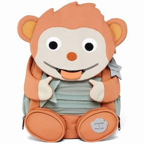 Affenzahn x MINI A TURE Kindergarten Backpack Large Friend Monkey Pecan Brown