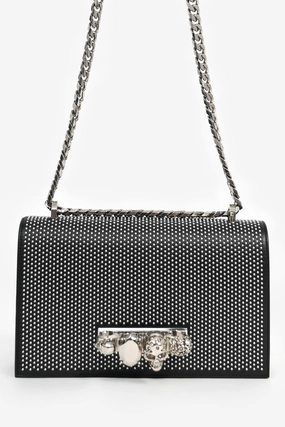 Alexander McQueen Black/Silver 4 Ring Knuckle Shoulder Bag