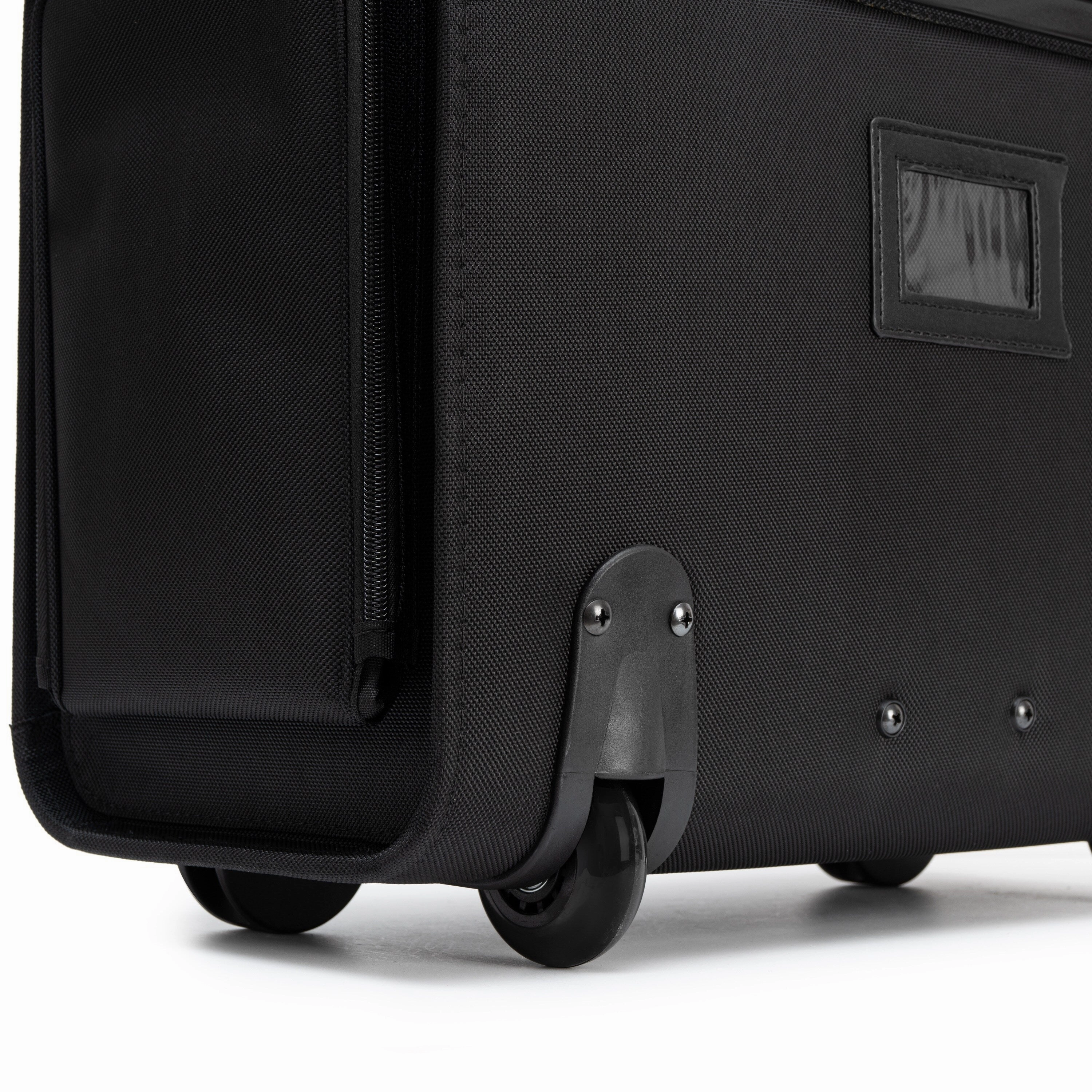 Alpine Swiss Rolling Briefcase Work Overnight Travel Bag Dual Locks Carry on Business Attache Case - Black - One Size