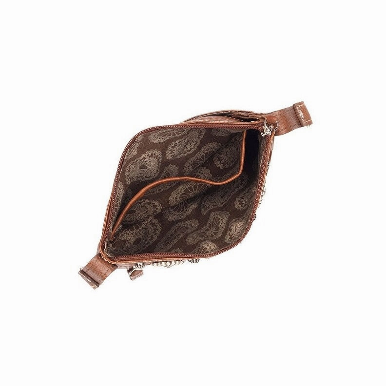 American West Western Handbag Crossbody Arrow Design Brown 9383884 - 8 x 6 x 1