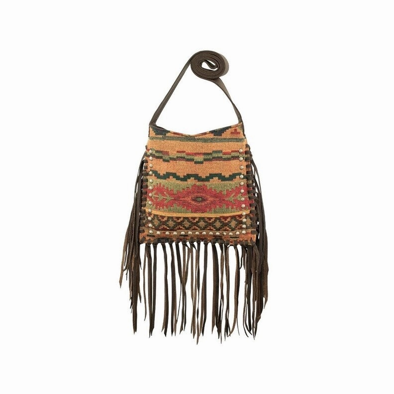 American West Western Handbag Fringe Messenger Aztec Tapestry 7210121 - 8 x 9