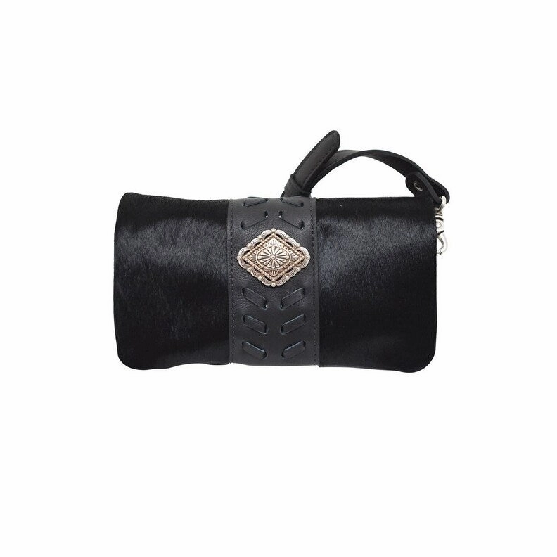 American West Western Handbag Grab N Go Crossbody Black Hair 7721078 - 8.5 x 5 x 2