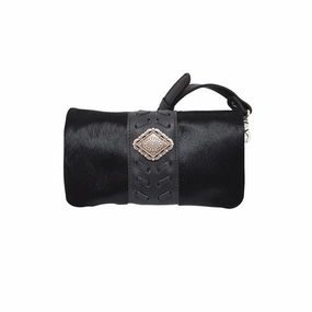 American West Western Handbag Grab N Go Crossbody Black Hair 7721078 - 8.5 x 5 x 2