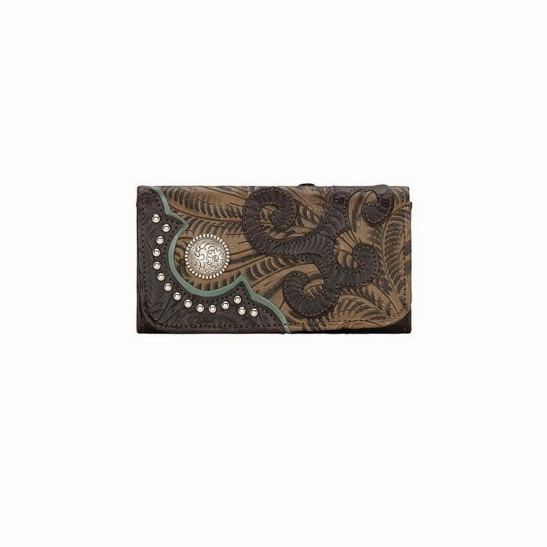 American West Western Wallet Womens Annie's Secret Chocolate 8950282 - 7.5 x 4