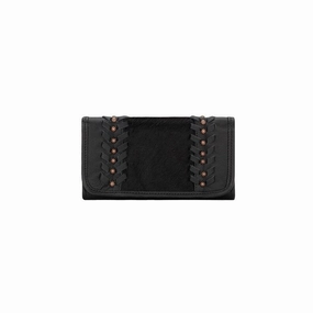 American West Western Wallet Womens Cow Town Black Hair On 4120282 - 7.5 x 4