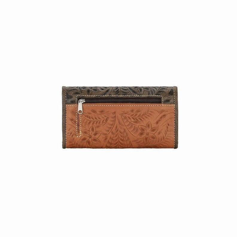 American West Western Wallet Womens Desert Wildflower Tan 5615282 - 7.5 x 4