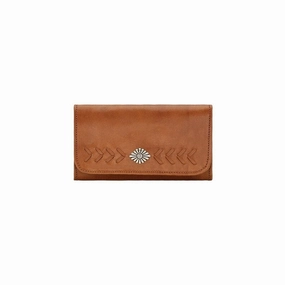 American West Western Wallet Womens Mohave Canyon Trifold Tan 5915282 - 7.5 x 4