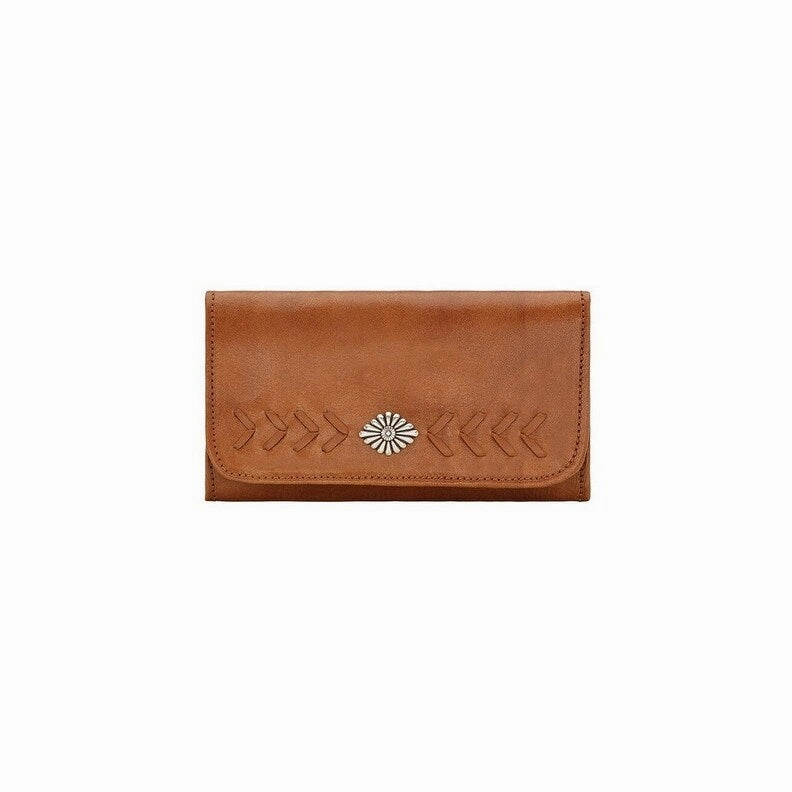 American West Western Wallet Womens Mohave Canyon Trifold Tan 5915282 - 7.5 x 4