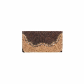 American West Western Wallet Womens Saddle Ridge Chestnut 2685282 - 7.5 x 4