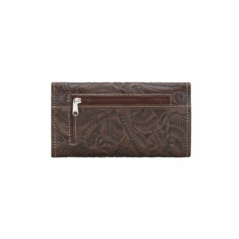 American West Western Wallet Womens Saddle Ridge Chestnut 2685282 - 7.5 x 4