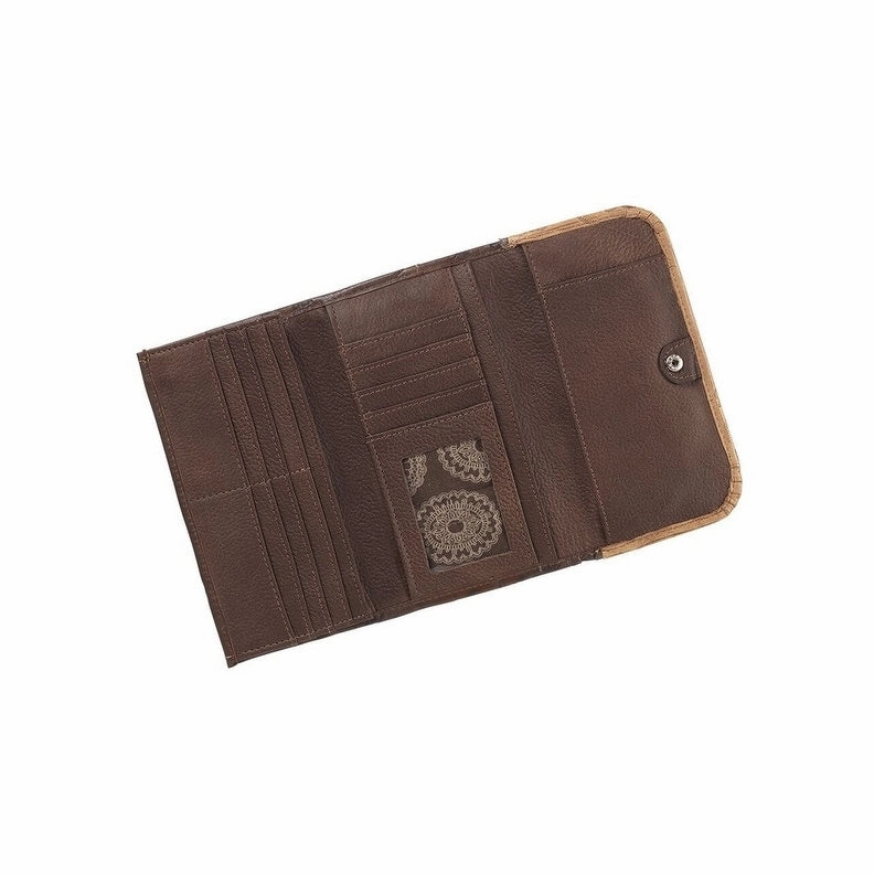 American West Western Wallet Womens Saddle Ridge Chestnut 2685282 - 7.5 x 4