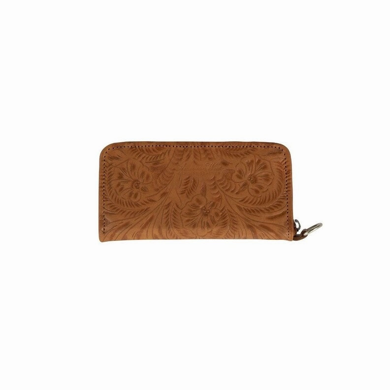 American West Western Wallet Womens Saddle Ridge Leather Tan 2615082 - 8 x 4