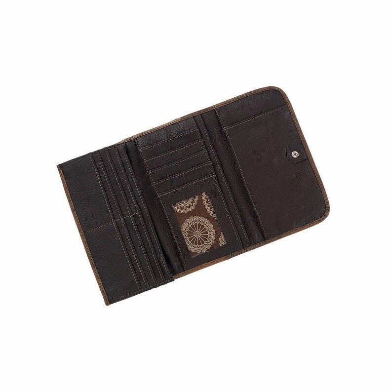 American West Western Wallet Womens Tri-Fold Denim Blue 6655282 - 7.5 x 4