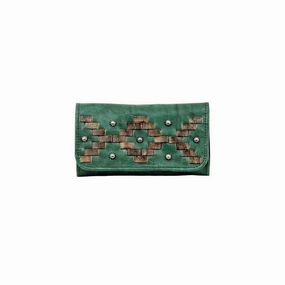 American West Western Wallet Womens Tribal Weave Turquoise 4478282 - 7.5 x 4