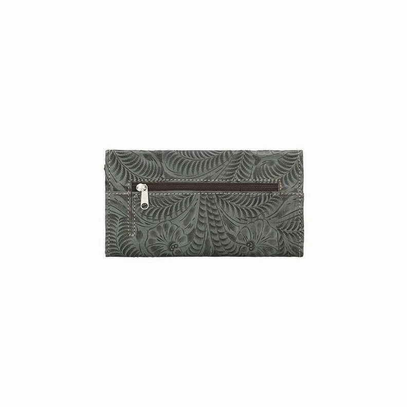 American West Western Wallet Womens Trifold Marine Turquoise 6678282 - 7.5 x 4
