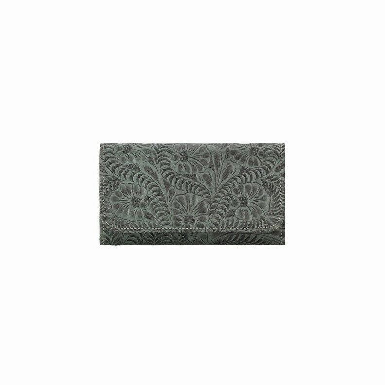 American West Western Wallet Womens Trifold Marine Turquoise 6678282 - 7.5 x 4