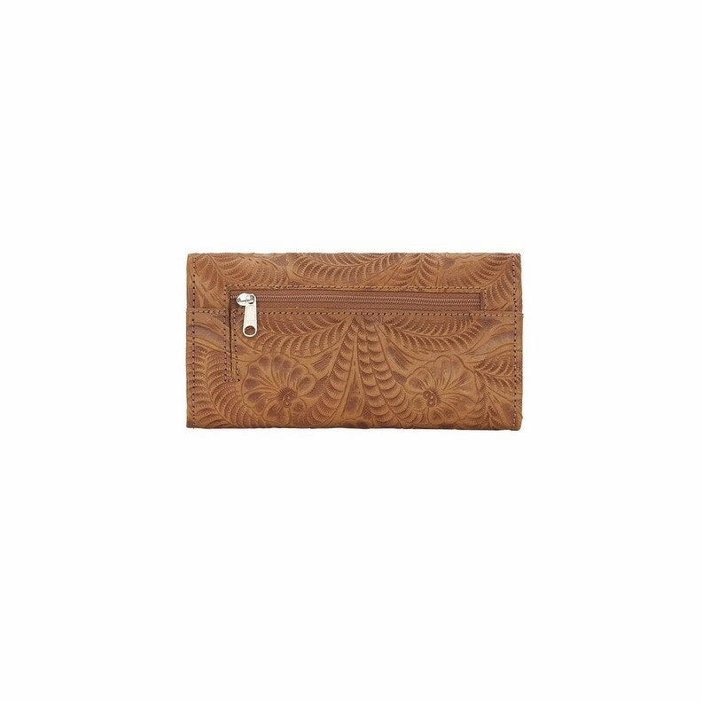 American West Western Wallet Womens Trifold Natural Tan 6615282 - 7.5 x 4