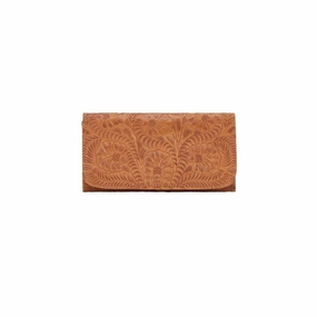 American West Western Wallet Womens Trifold Natural Tan 6615282 - 7.5 x 4