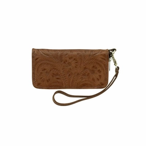 American West Western Wallet Womens Zip Around Antique Brown 6665082 - 8 x 4