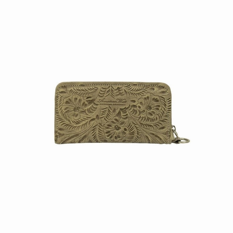American West Western Wallet Womens Zip Around Strap Sand 6652082 - 8 x 4