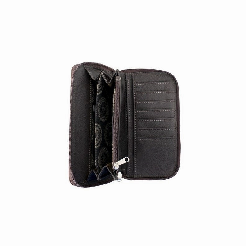 American West Western Wallet Womens Zip Around Strap Sand 6652082 - 8 x 4