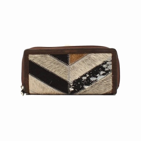 Angel Ranch Western Wallet Womens Clutch Calf Hair Brown - 7 1/2 x 4 x 1 1/2