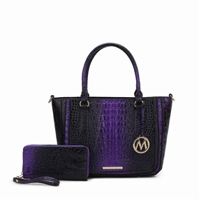 Aphelia False Croc-Embossed Handbag