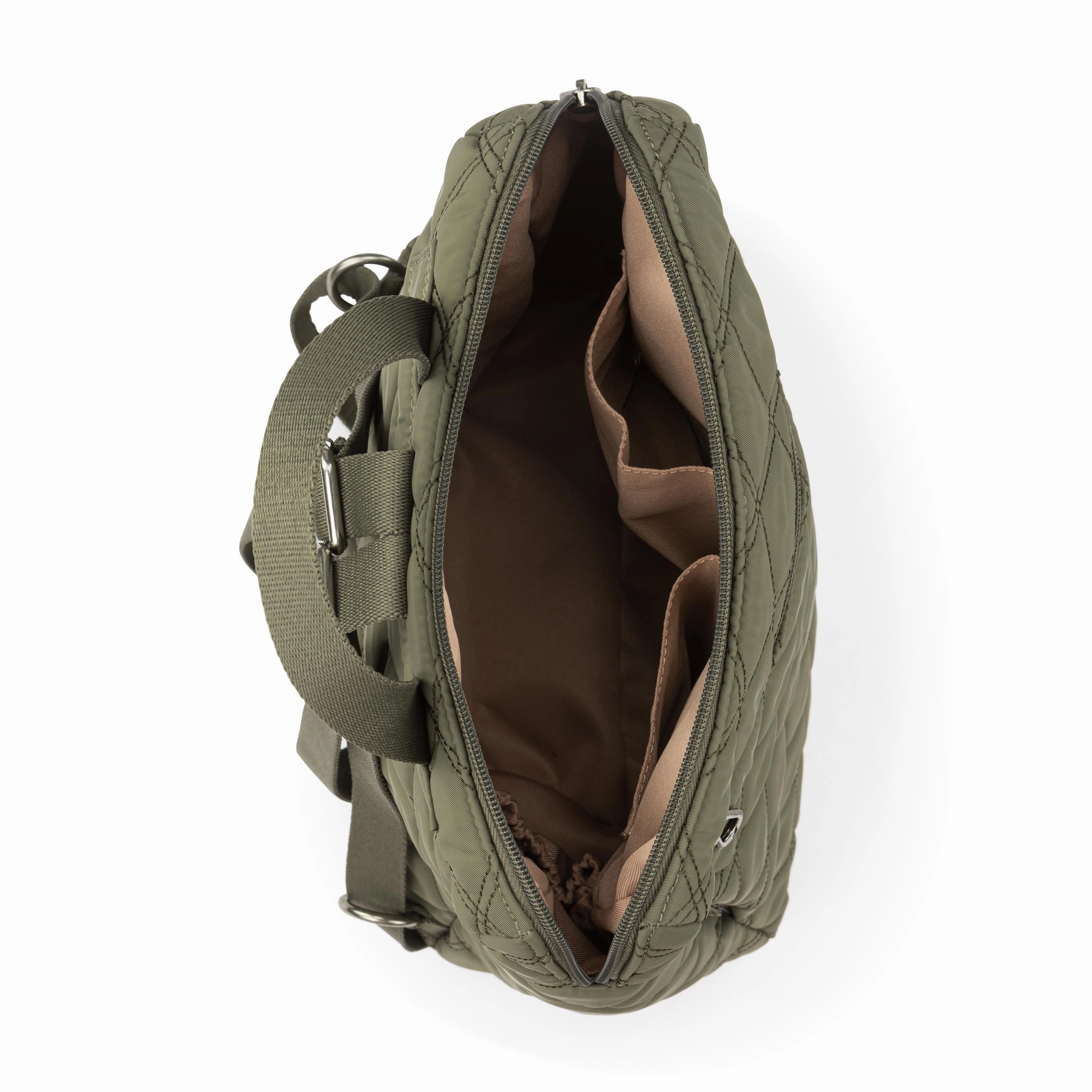 Arlo Backpack - EcoTwill - Olive Diamond Quilted