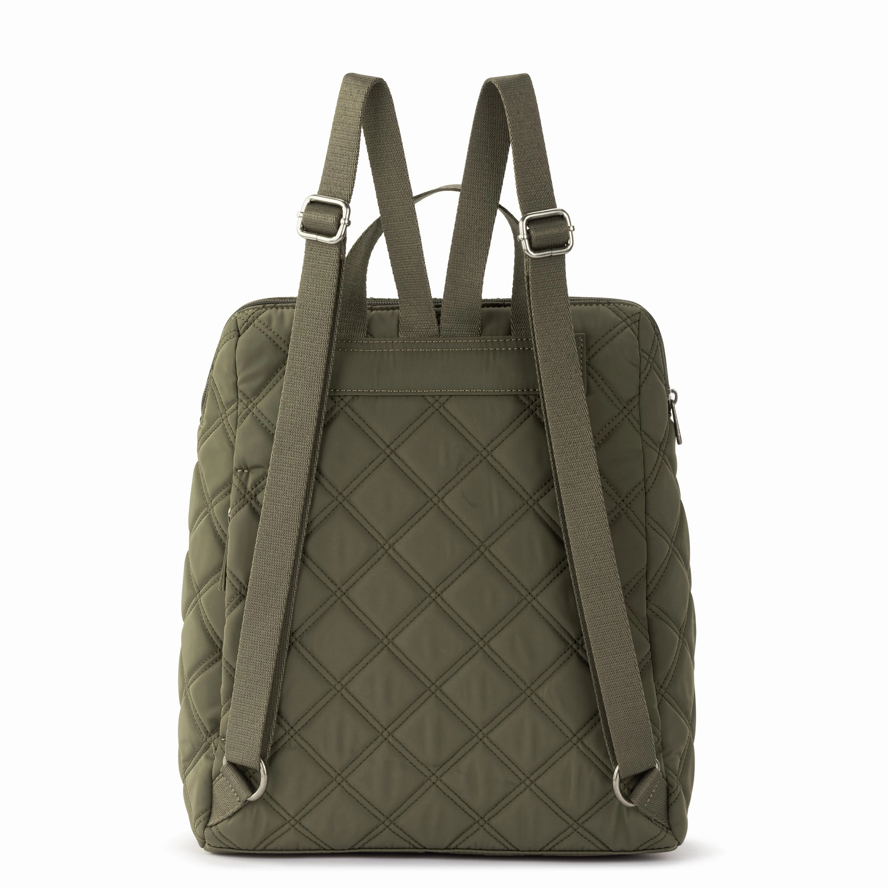 Arlo Backpack - EcoTwill - Olive Diamond Quilted