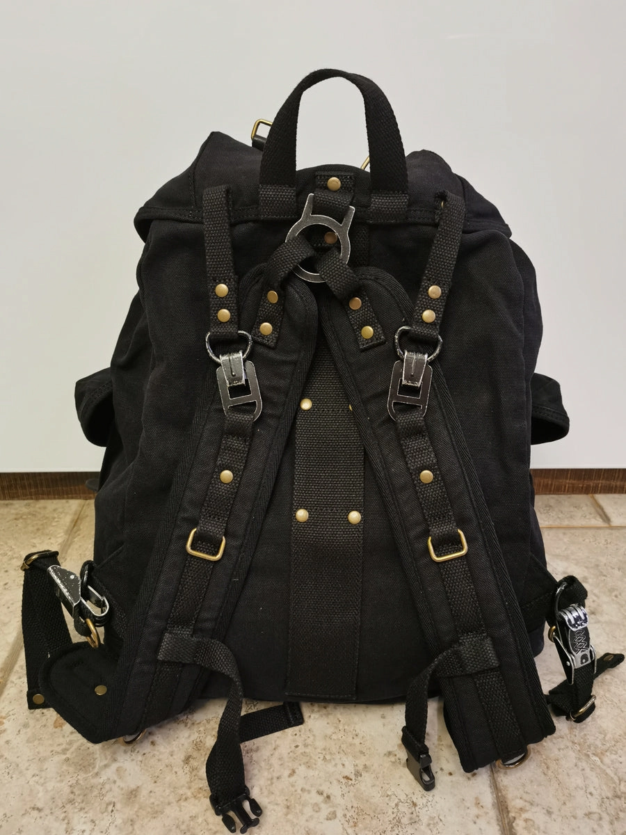 Army Green Canvas Travel Backpack for Men Canvas EDC Backpack Mens Canvas Hiking Backpack