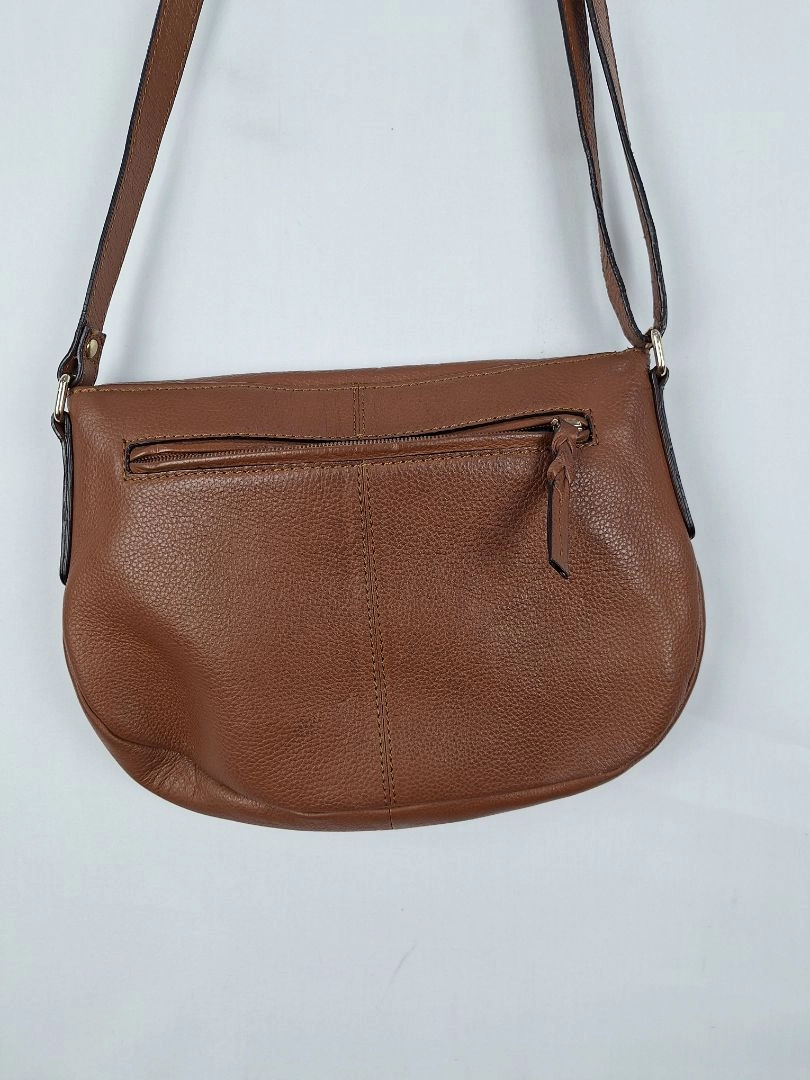 Ashwood Chestnut Pebble Leather Rounded Crossbody Handbag