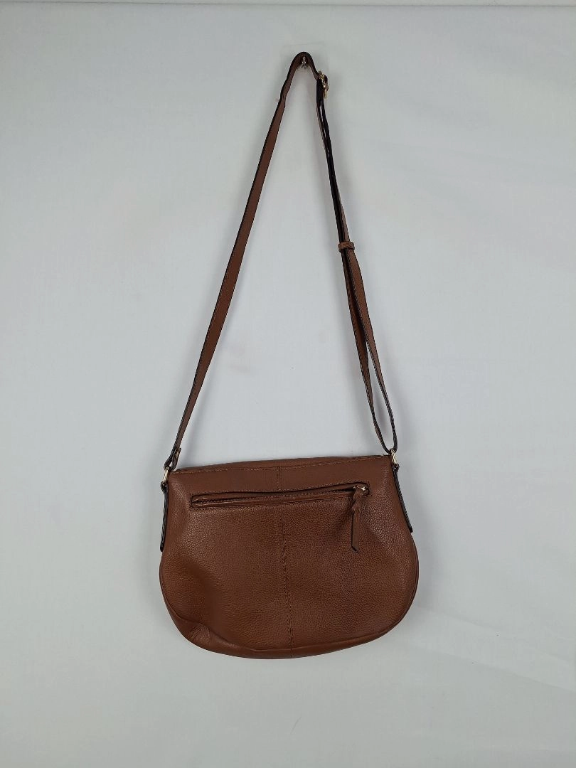 Ashwood Chestnut Pebble Leather Rounded Crossbody Handbag