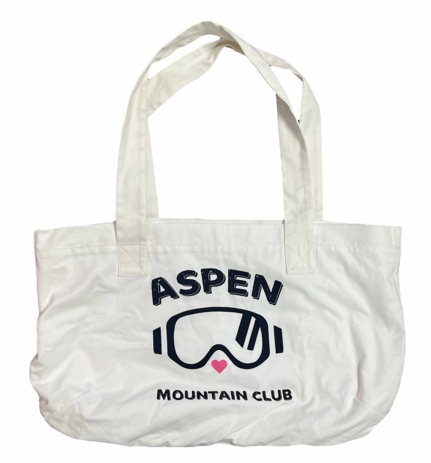 Aspen Mountain Club Tote Bag In White