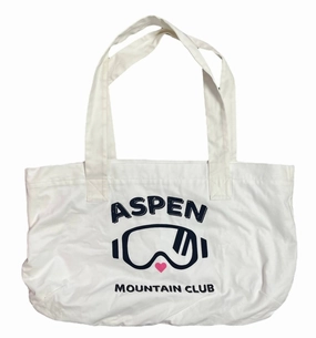 Aspen Mountain Club Tote Bag In White